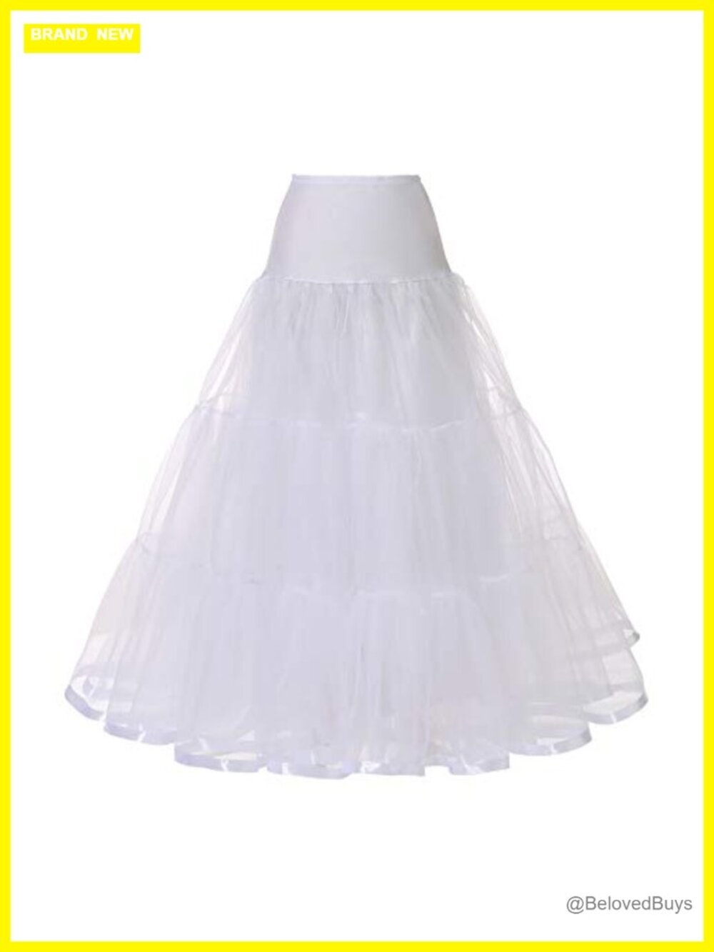 WOWBRIDAL Ankle Length Petticoat Wedding Slip Plus Size S-XL